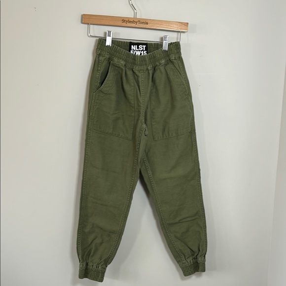 NLST FW15 Jogger Japanese Fabric Army Green Pant Pockets Slouchy Sz S - Picture 2 of 14